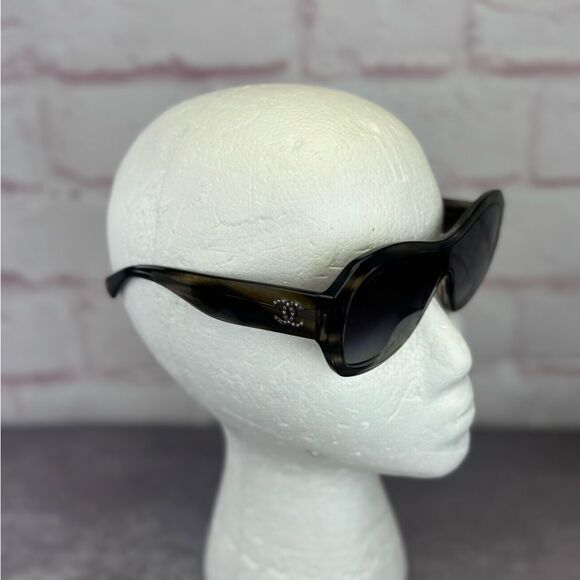 Chanel Acetate Crystal CC Shield Sunglasses 5497-B-A - Picture 3 of 14